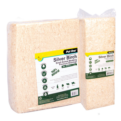 Pet one small animal bedding silver birch shavings 1kg