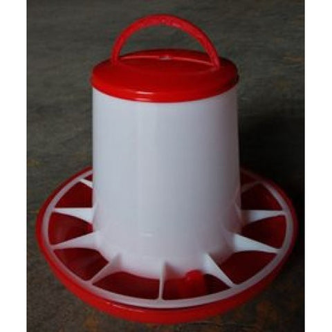 Red / white poultry feeder