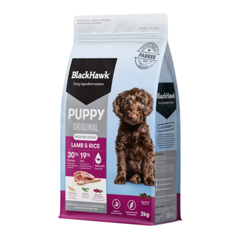 Black hawk puppy medium breed lamb & rice 10kg