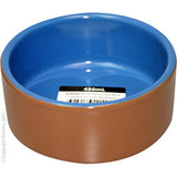 Pet One bowl terracotta blue glazed