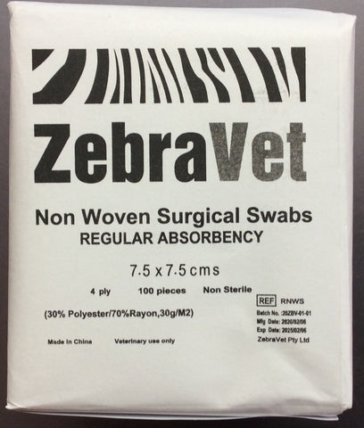 Zebra Vet Non woven surgical swabs