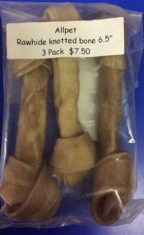 All pet rawhide knotted bones